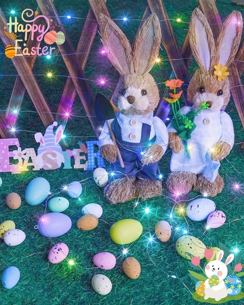60LED Easter Fairy Lights by [Brand Name] - 20FT Waterproof Twinkle String Lights | Battery Operated with Timer for Spring Decor