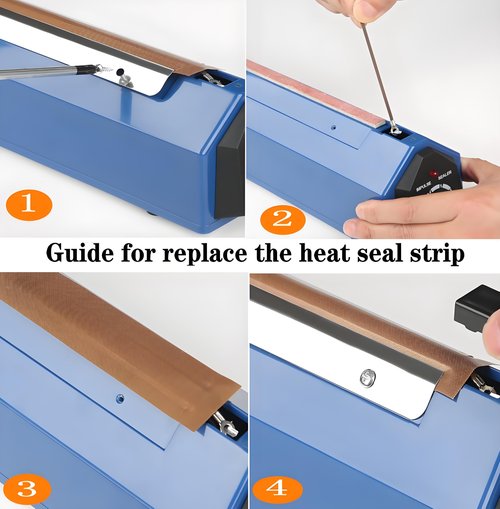 Impulse Sealer 16 inch Manual Heat Sealer Machine with Adjustable Heating Mode, ABS Shrink Wrap Bag Sealers for Plastic PE PP Bags, Portable Poly Bag Sealing Machine with Extra Replace Kit (white)