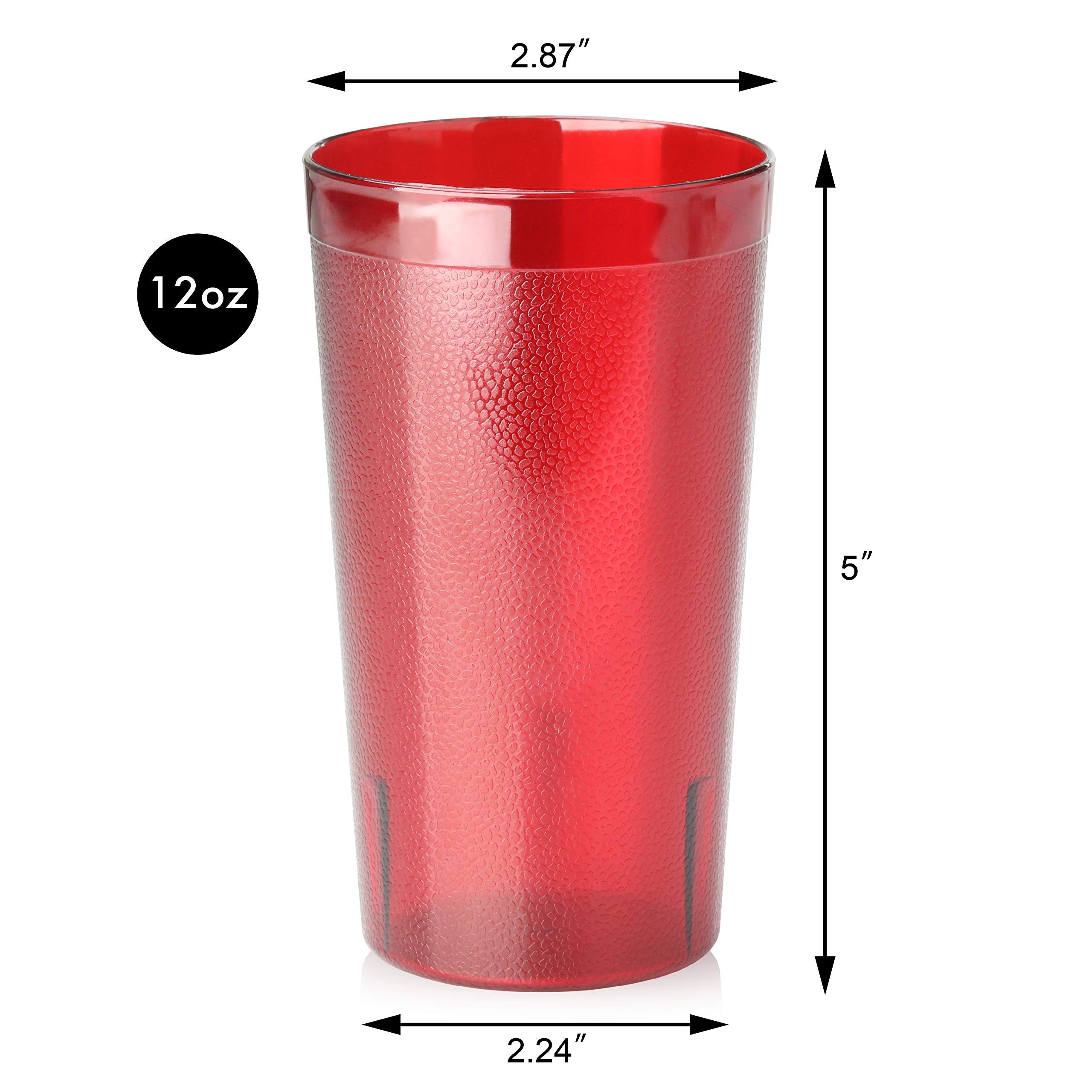 New Star Foodservice | Restaurant-Grade Beverage Tumblers (Red (Set of 72), 12 oz)
