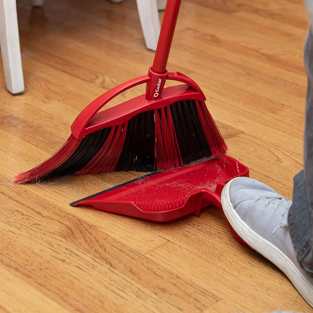 O-Cedar One Sweep Broom - Lightweight Cleaning Tool with Step-On Dustpan | Removes 99% of Dirt