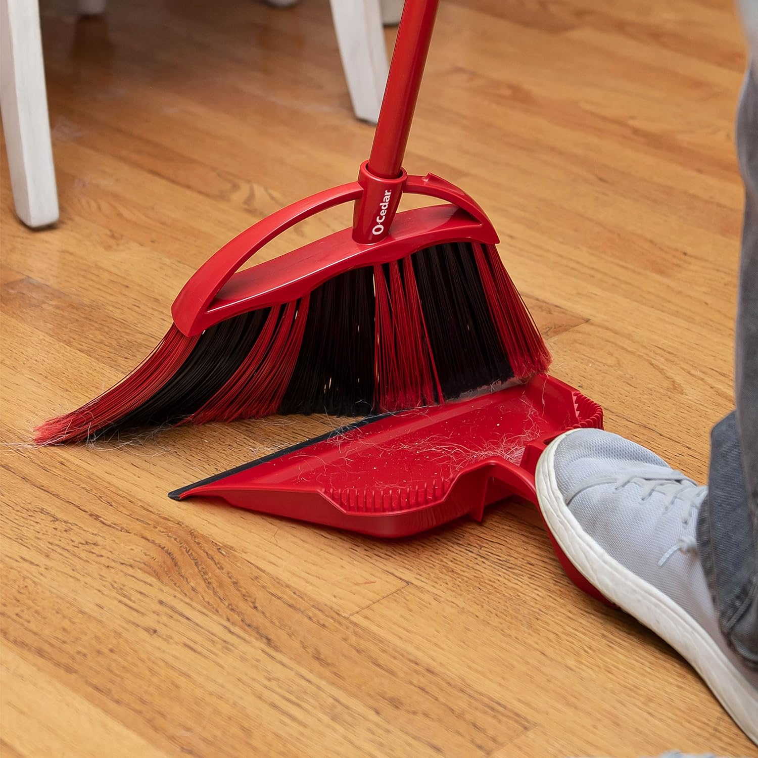 O-Cedar One Sweep Broom - Lightweight Cleaning Tool with Step-On Dustpan | Removes 99% of Dirt