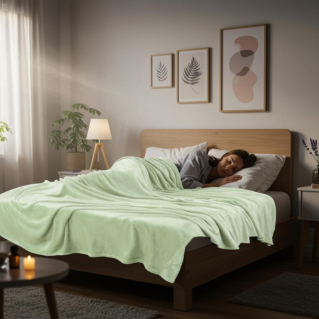 Utopia Bedding Fleece Blanket - King Size Luxury Sage Green 300GSM Soft Microfiber (90x102 Inch)
