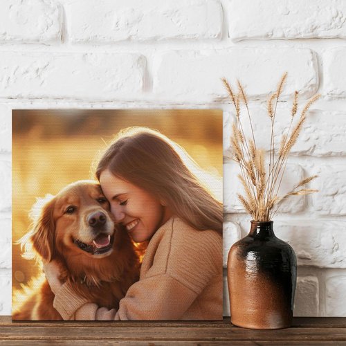 Custom Canvas Prints with Your Photos Customized Canvas Wall Art Personalized Canvas Pictures Gifts for Pet Dog Baby Family Mom Dad Men Women Couple Boyfriend Girlfriend Framed 8x8