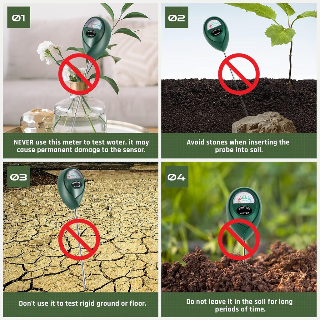 Skiennix Plant Moisture Meter - Accurate Soil Water Level Indicator for Indoor & Outdoor Use | 2-Pack Green