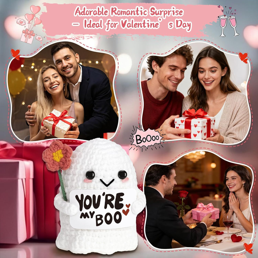 Skiennix You're My Boo Crochet Ghost - Cute Anniversary Gift for Him/Her | Perfect for Holidays & Easter