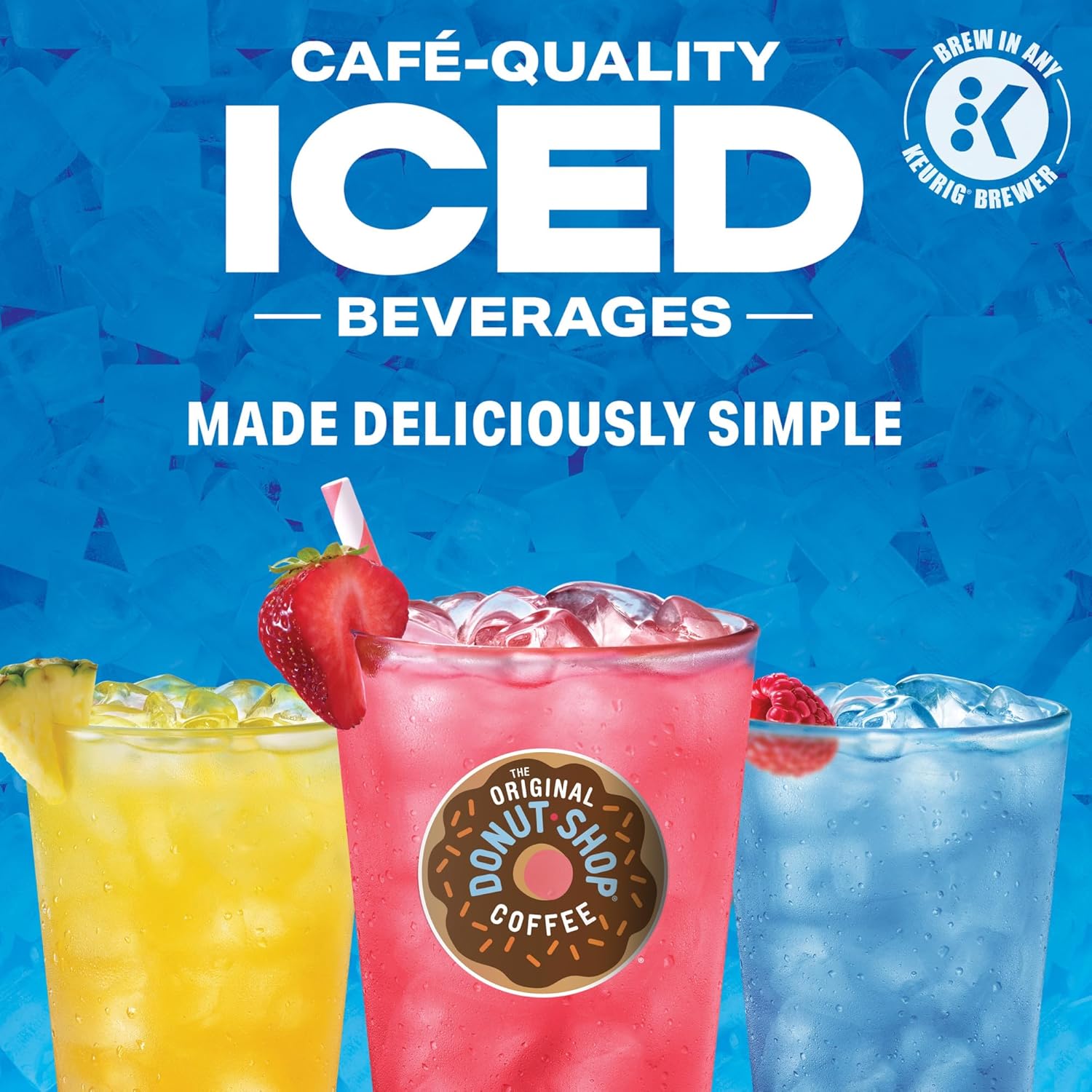 Original Donut Shop Iced Refreshers - Berry Chill Brew Over Ice K-Cup Pods | 20-Count Box