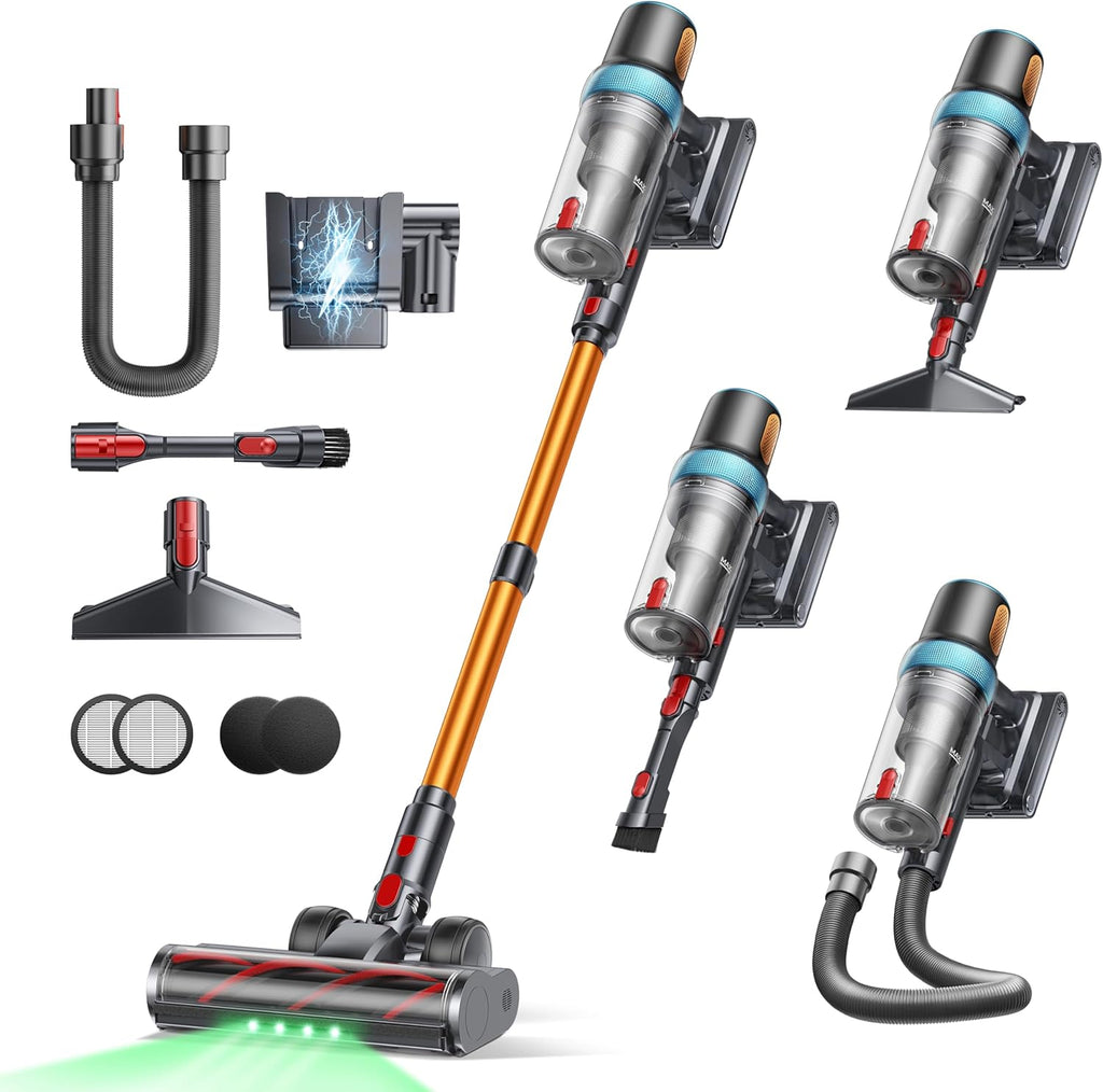 Skiennix Cordless Vacuum Cleaner - 650W 55KPA Suction Power | 70-Minute Runtime, LED Touch Screen, Auto Mode for Carpets & Hard Floors