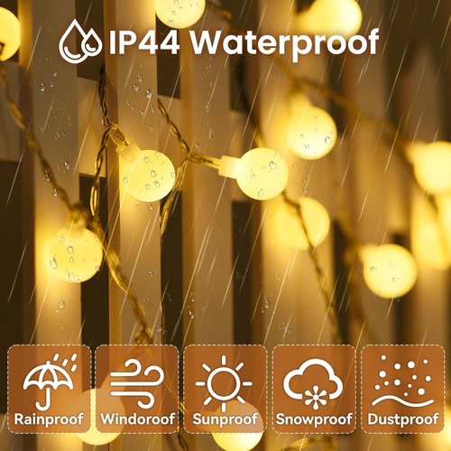 Dailyart Globe String Lights - 200 LED Waterproof Fairy Lights | 75FT with Remote Control & Adjustable Brightness