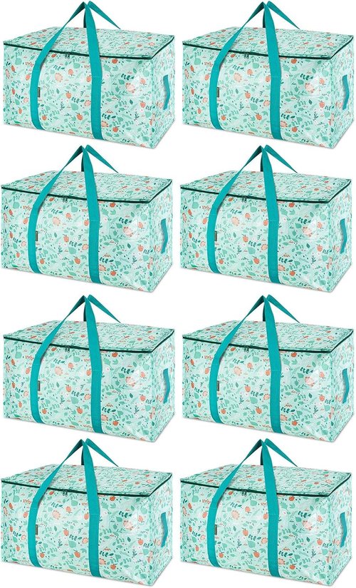 BALEINE 8-Pack Oversized Moving Bags - Heavy-Duty Storage Totes with Reinforced Handles | Spring Stroll