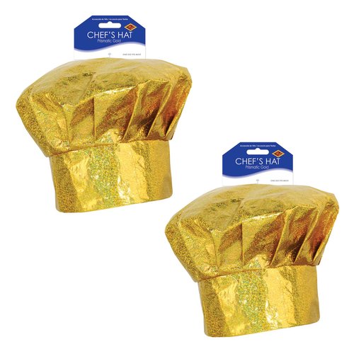 Prismatic Gold Chef's Hat Pack of 2