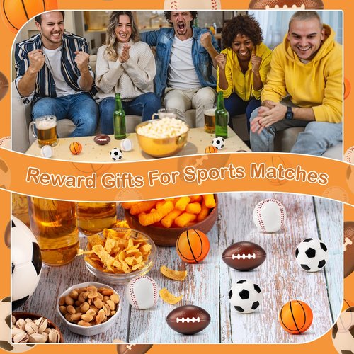 24 Pack Sports Stress Balls Valentines Day Gifts for Kids School Classroom, Exchange Sports Valentines Day Cards for Kids Party Favors Supplies for Boys Girls Basketball Football Soccer Baseball Bulk