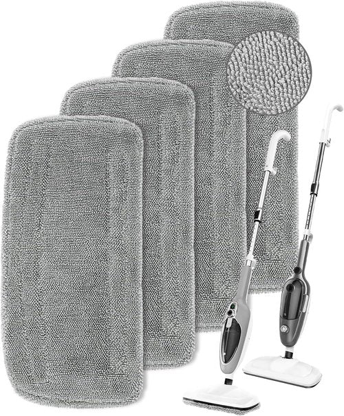 KEEPOW Steam Mop Pads - 4 Pack Microfiber Replacement for Mxnsewr, GorFanty GF-6610B, Neugo NE033