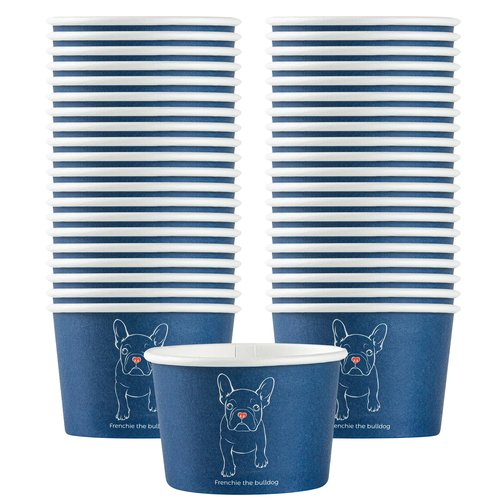 Restaurantware Coppetta 4-Ounce Dessert Cups, 200 Disposable Ice Cream Cups - Lids Sold Separately, Heavy-Duty, Frenchie Paper Frozen Yogurt Bowls, For Hot And Cold Foods