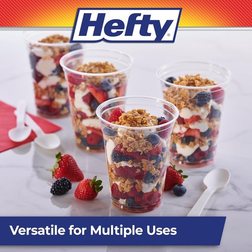 Hefty Clear Plastic Party Cups - 18 Ounce Size, 140 Count for Effortless Entertaining