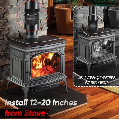Hazztoll 6 Inch Stove Pipe Damper, Improve The Thermal Efficiency of The Heating System, Wood Burning Stove Top Connecting Adapter, Black