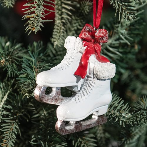 Braxio Decorative Ice Skate Christmas Ornament - 3.46 Inch Hanging Figurine for Holiday Decor