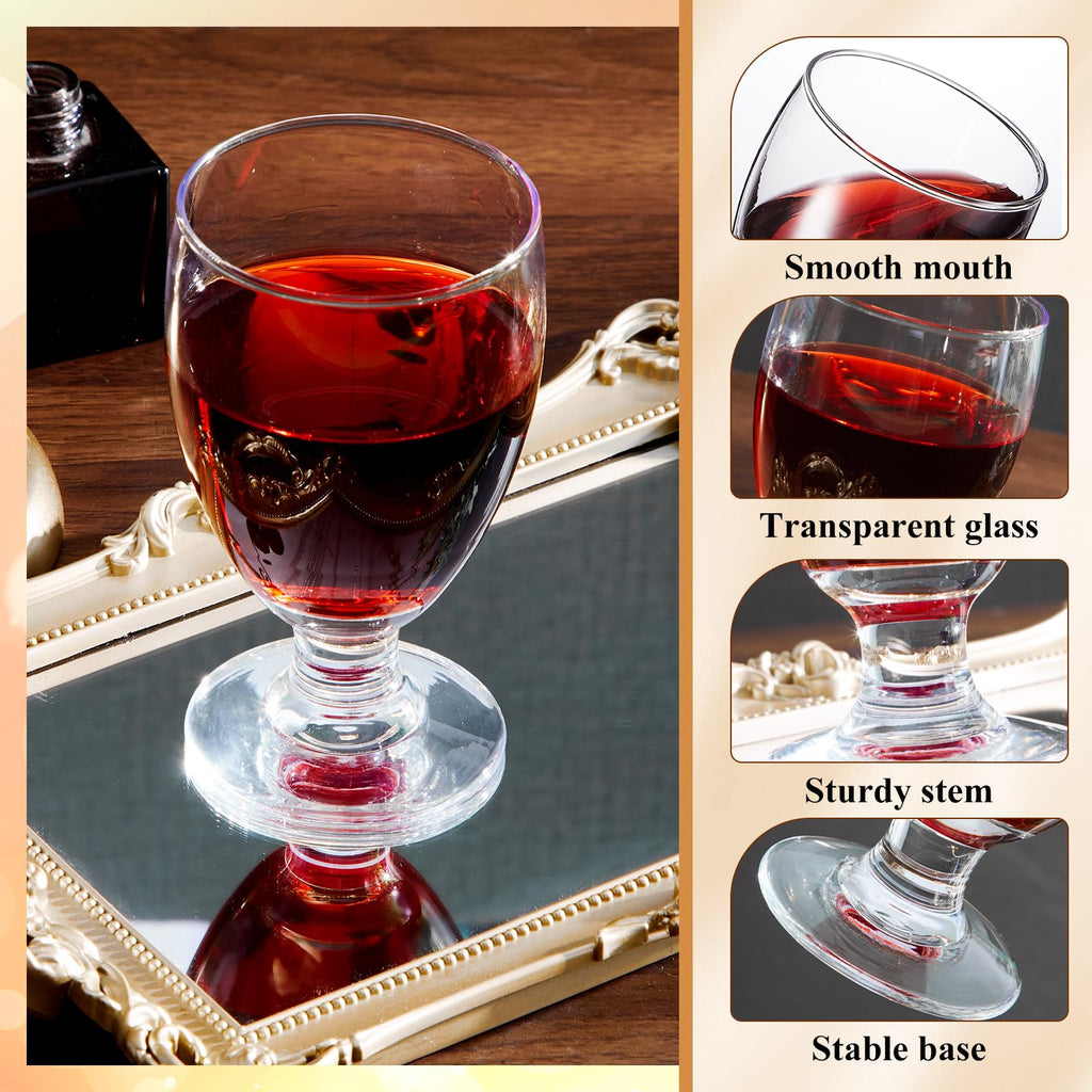 Patelai Set of 6 Water Goblet, 10.5 oz Clear Drinking Glasses Bulk Dishwasher Safe, Stemmed Water Glass for Juice Wine Beer Tea Sangria Cold Beverages, Reusable Glassware for Home Party Restaurant