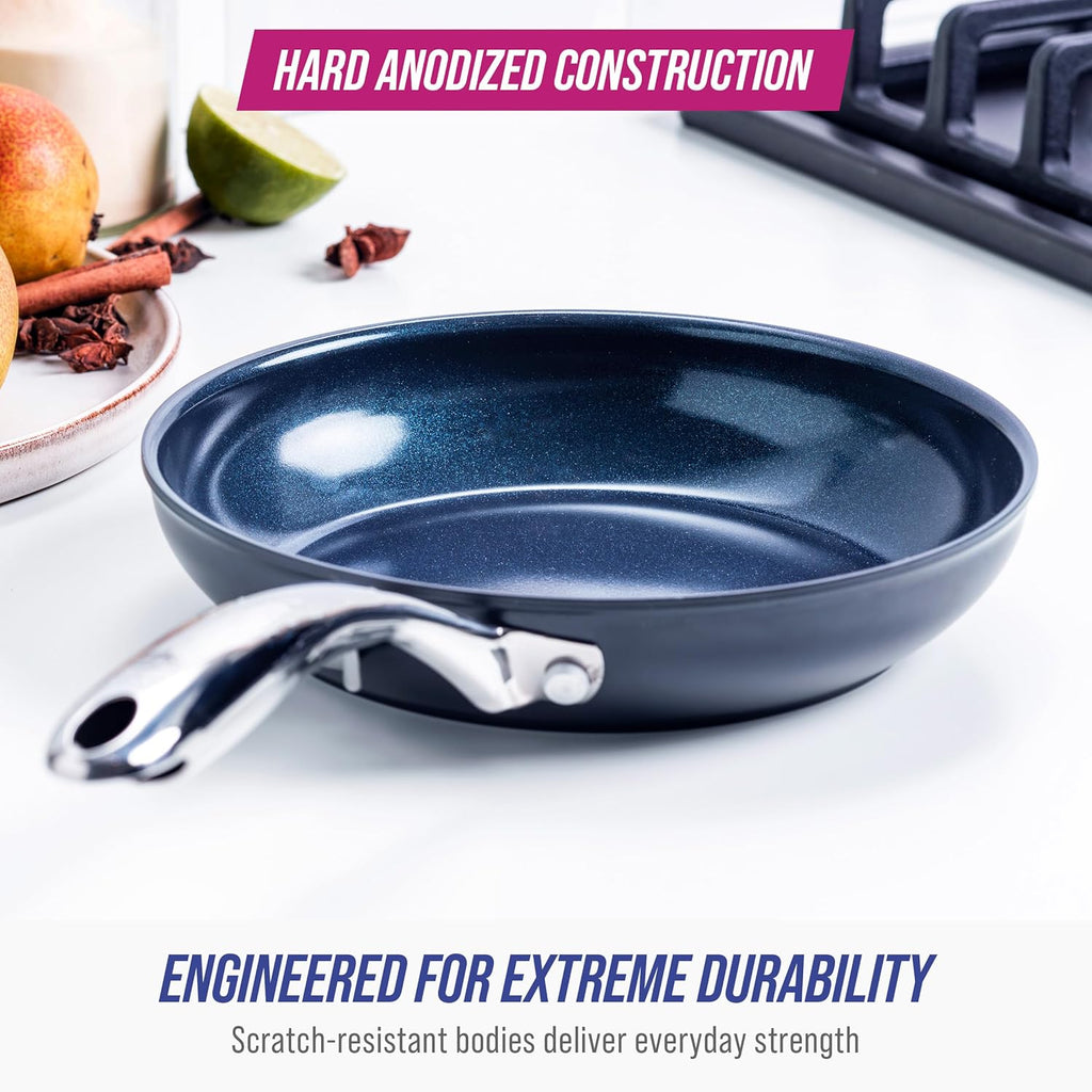 Blue Diamond Cookware 8-Inch Hard Anodized Ceramic Nonstick Frying Pan | PFAS-Free & Dishwasher Safe