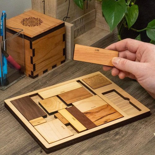 Creative Crafthouse Calibron 12 - Challenging 12-Piece Wooden Brain Teaser Puzzle for Adults - Made in USA