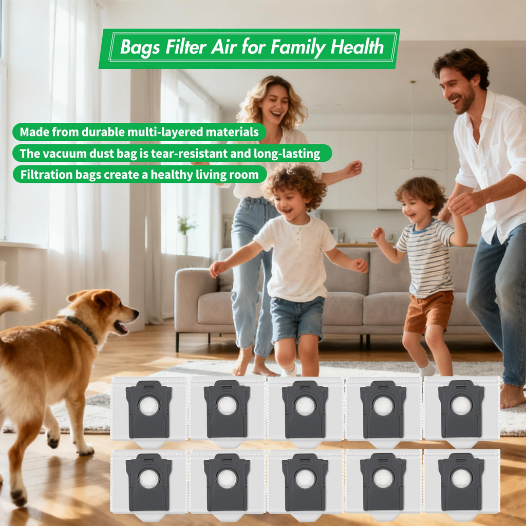 10 Pack Dust Bags for MOVA P10 Pro Ultra P50 Pro Ultra V50 Ultra Complete S20 Ultra P10 Ultra, 3.2L Large Capacity Bags for Mova P10 Pro Ultra Replacement Parts Self-Empty Station Robot Vacuum Cleaner