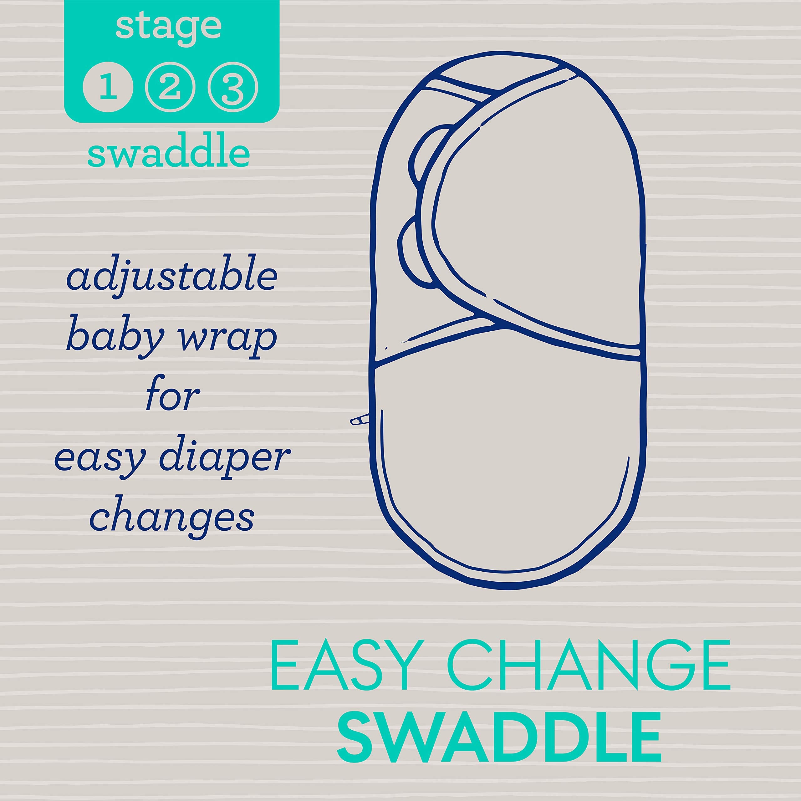 SwaddleMe Easy Change Swaddle – Size Small/Medium, 0-3 Months, 2-Pack (Unicorn Universe)