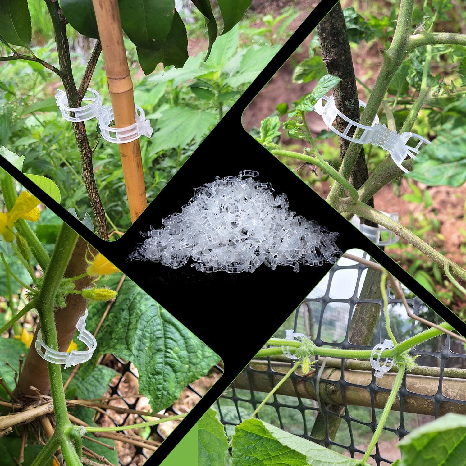 Tomato Clips - Durable Plant Support Trellis Clips for Climbing Vegetables | 100 White Clips