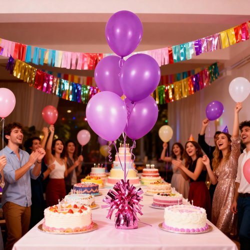 Moretreat Balloon weights, 12 pieces, aluminum foil, suitable for birthday parties, gatherings, weddings, dinners and other occasions, weight 0.36lb (Pink)