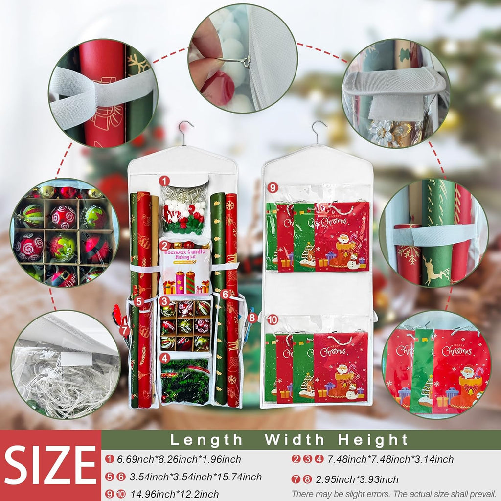 Regine Switzerland Hanging Gift Organizer - Double-Sided Storage for Wrapping Paper | Black