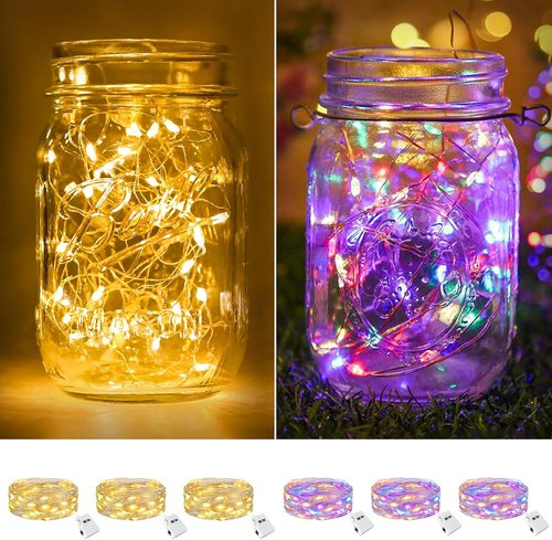 Btfarm 20 LED Fairy Lights - Battery Operated Twinkle String Lights | Waterproof Mini Silver Wire, Warm White/Colorful, 7ft