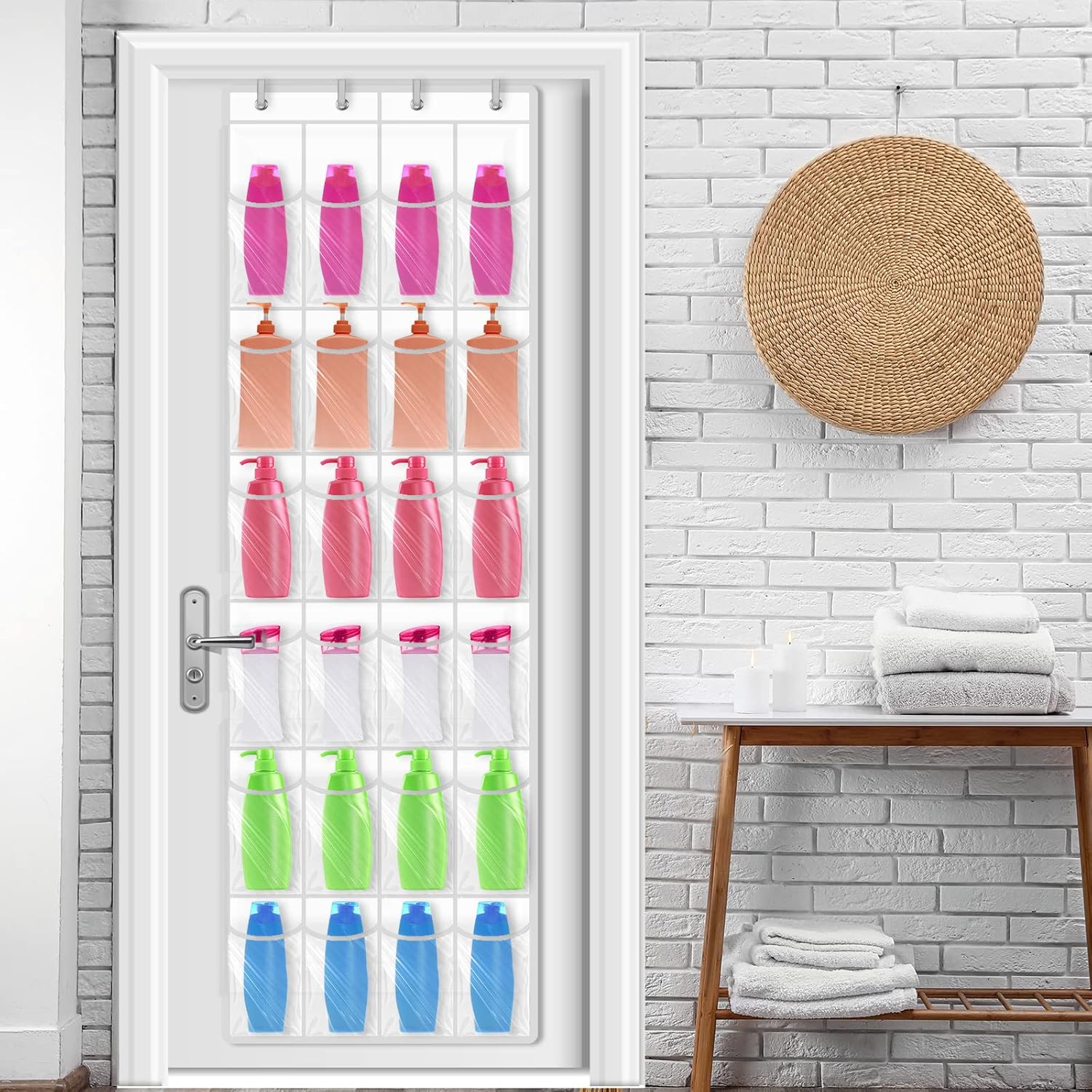 Windyun 24-Pocket Hanging Organizer - Large Clear Shoe Rack for Closet & Bathroom | Waterproof & Nonslip