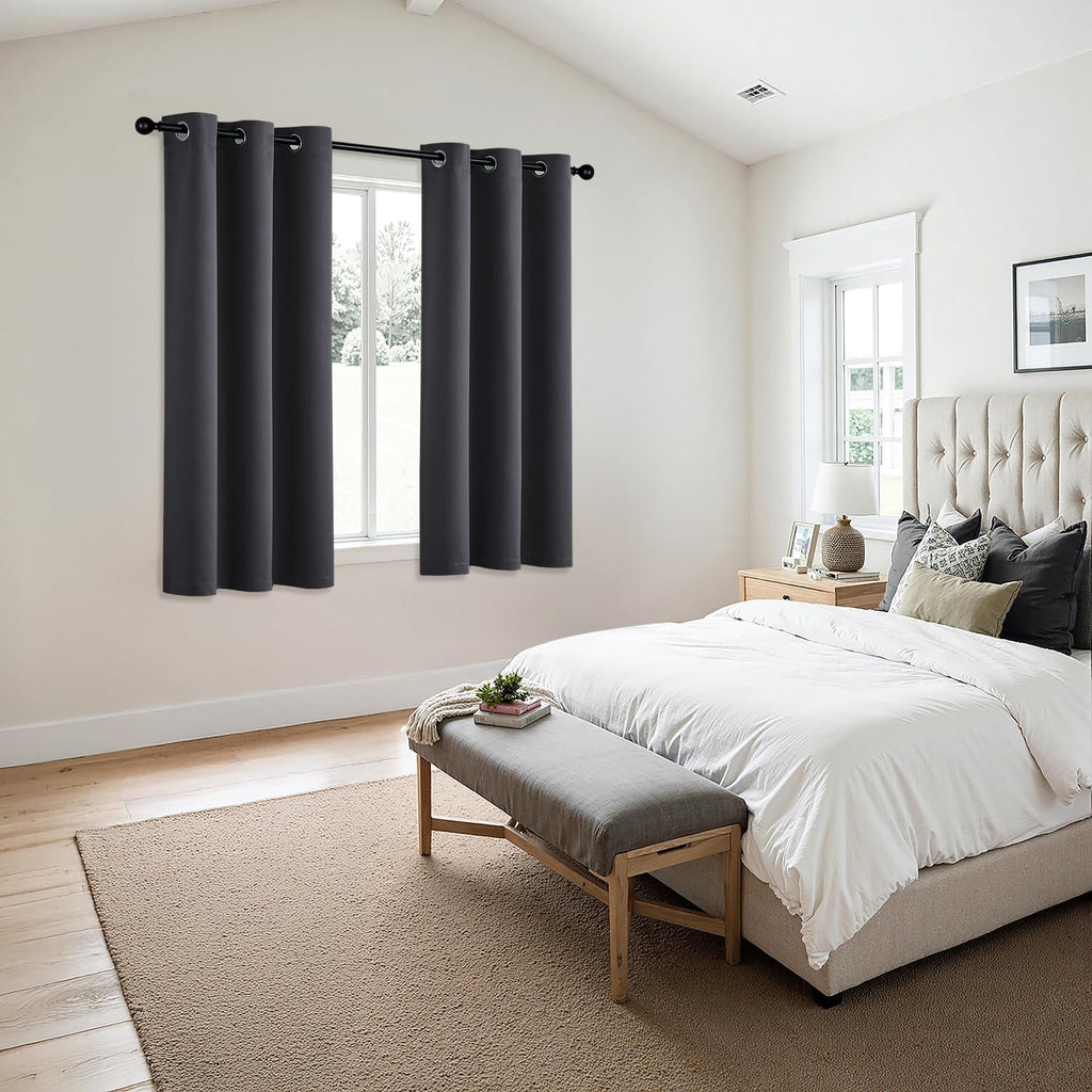 MIULEE Dark Grey Blackout Curtains - Thermal Insulated Room Darkening Drapes | 40 x 54 Inches, 2 Panels