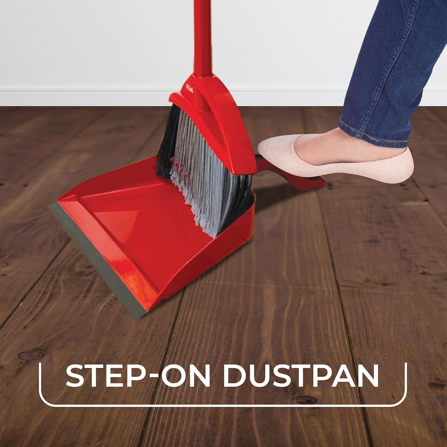 O-Cedar Pet Pro Broom - Step-On Dustpan for Effortless Cleaning | Removes 99% of Pet Hair