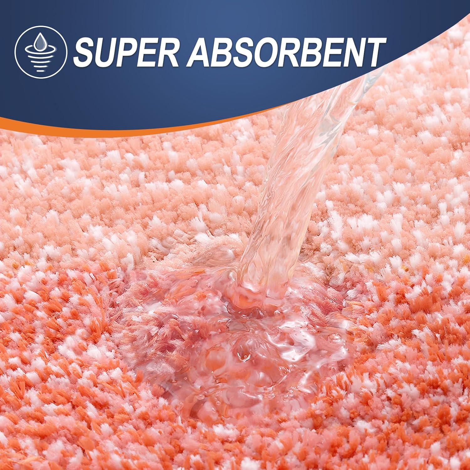 OLANLY Bathroom Rugs - Extra Soft Microfiber Mat with Rubber Backing | Quick Dry, Machine Washable, Coral 34x21