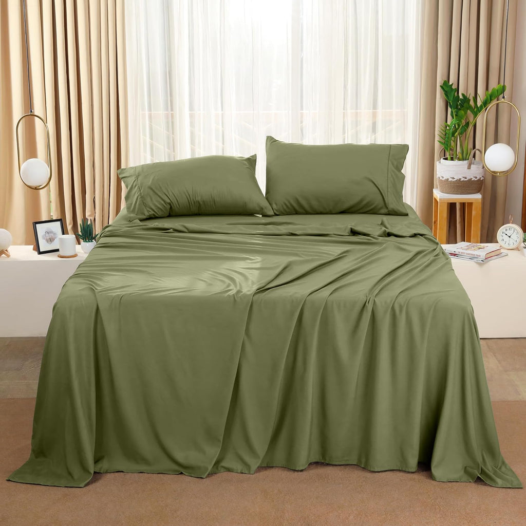 Utopia Bedding Queen Size Sheet Set - Soft Microfiber Bed Sheets, 4-Piece - Oeko-Tex Certified (Olive)