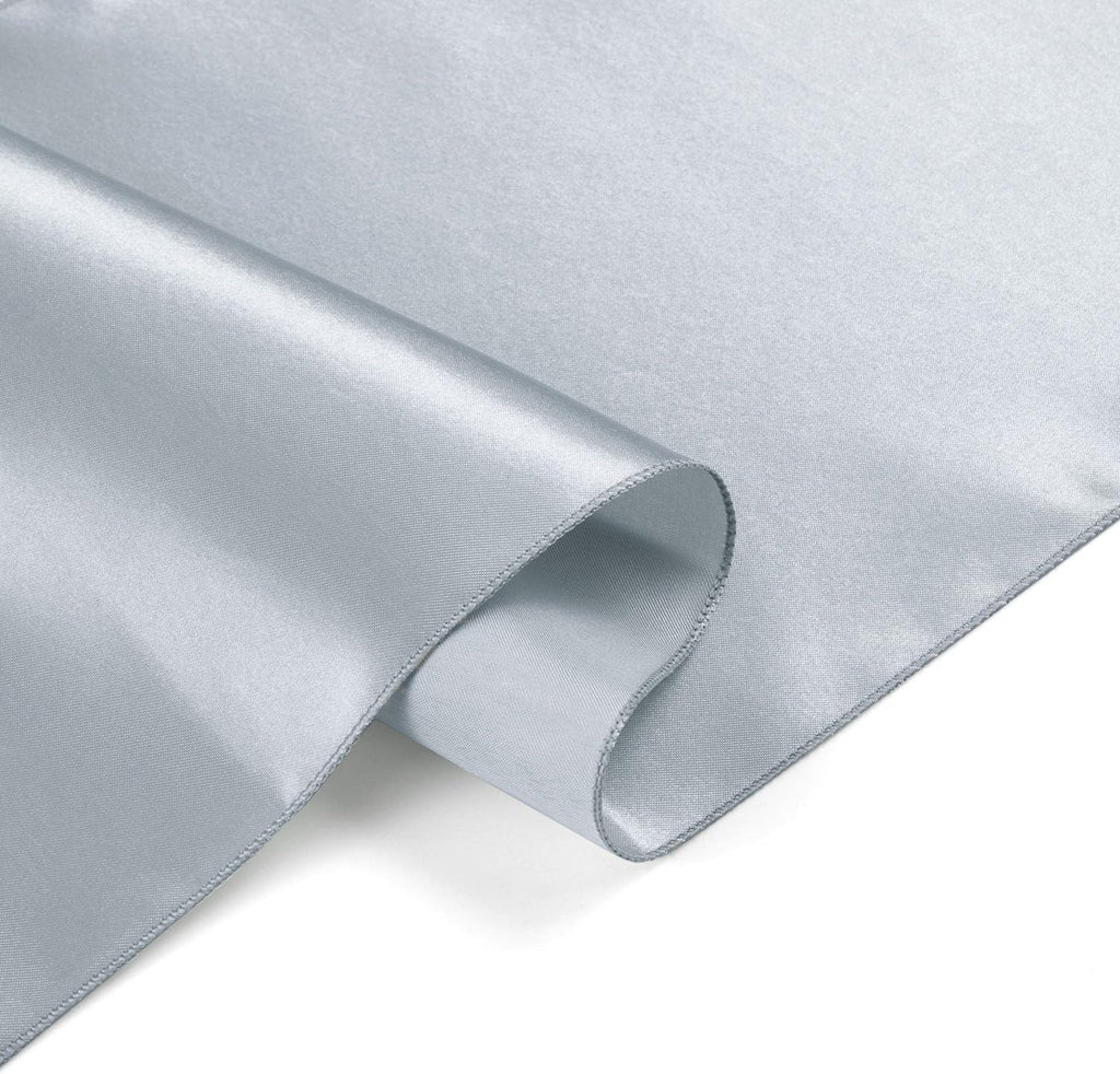 Silver Table Runner by [Brand Name] - 12 Pack, 12x108 Inches, Satin Silk-Like Smooth Decor for Weddings & Parties