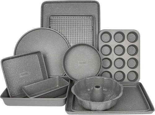 David Burke Cookie Sheet - Carbon Steel, Non-Toxic & Oven Safe, Perfect for Baking - 17x11, Gray Speckle