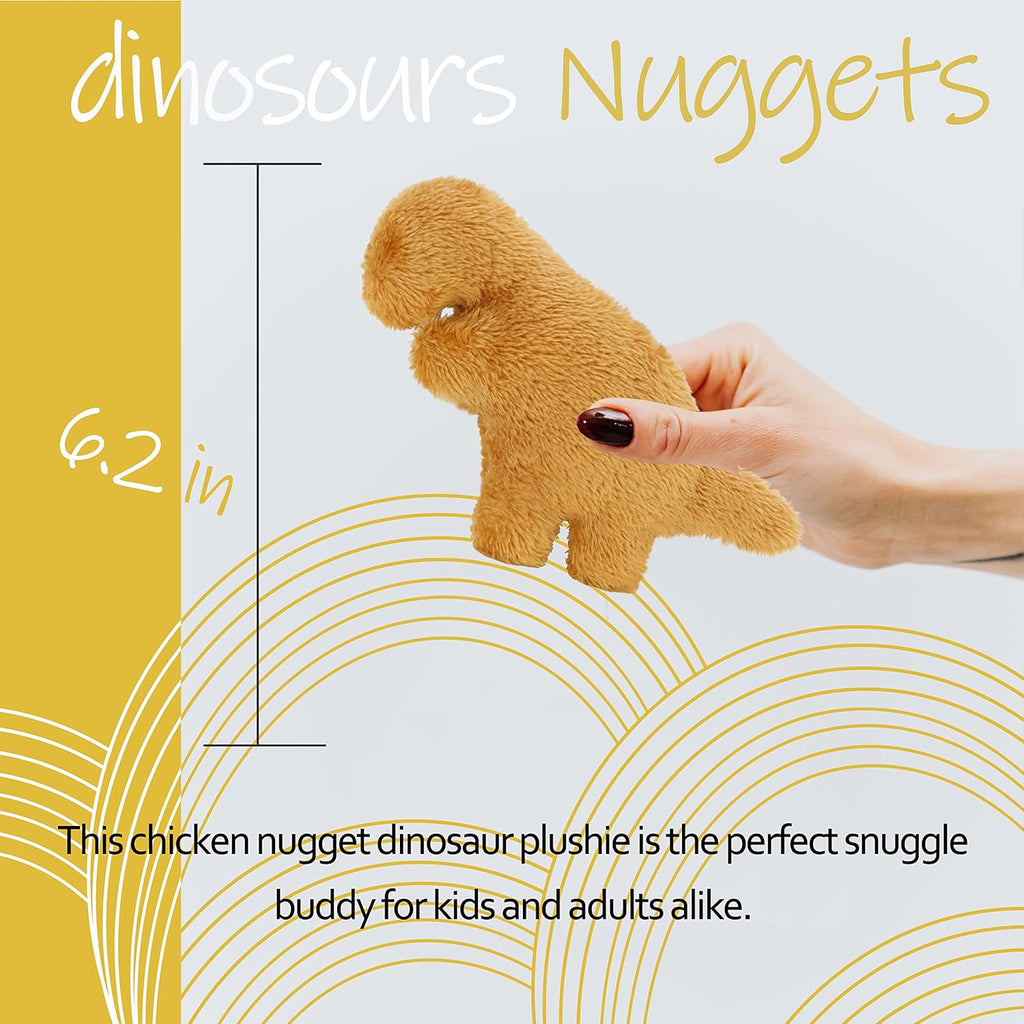 Mini Dino Plush Chicken Nugget Pillow - Realistic 4.2-Inch Stuffed Toy for Kids | Fun Gift Idea