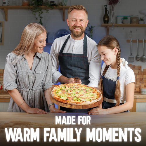 KitchenStar 16-Inch Acacia Wood Pizza Peel – Extra Large Wooden Cutting & Serving Board with Handle – Natural Oil Finish – Ideal Pizza Oven Accessory for Easy Sliding & Prep