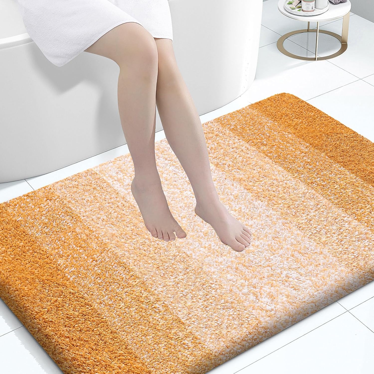 OLANLY Large Bathroom Rug Mat - Extra Soft Microfiber, Quick Dry & Washable | 44x32, Golden Yellow