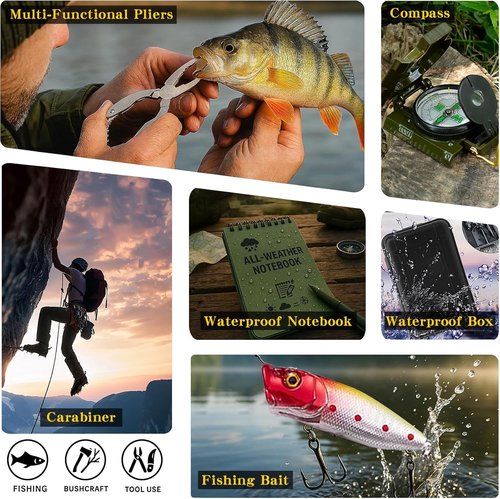 Advent Calendar 2025 Survival Kit for Men - 24-Day Christmas Countdown with Essential Camping Gear