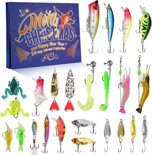 Fishing Advent Calendar 2025 | 24-Day Countdown Tackle Set for Men, Grandpas & Boys - Perfect Xmas Gift