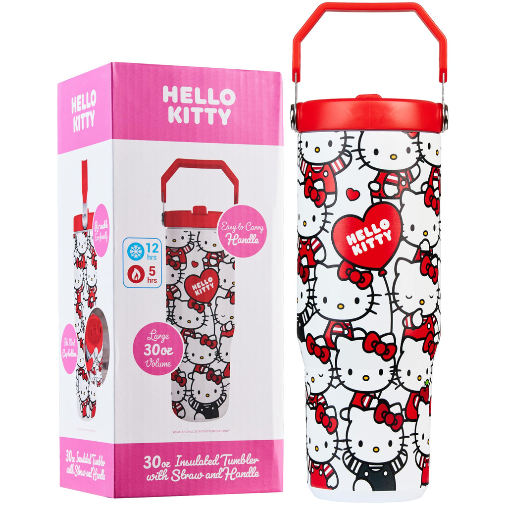 Get Trend Hello Kitty Sanrio Tumbler Stainless Steel with Straw 30oz Girls Teens Insulated Cup with Lids, Kuromi Travel Mug, Kawaii Gifts for Girls (Purple Kuromi)