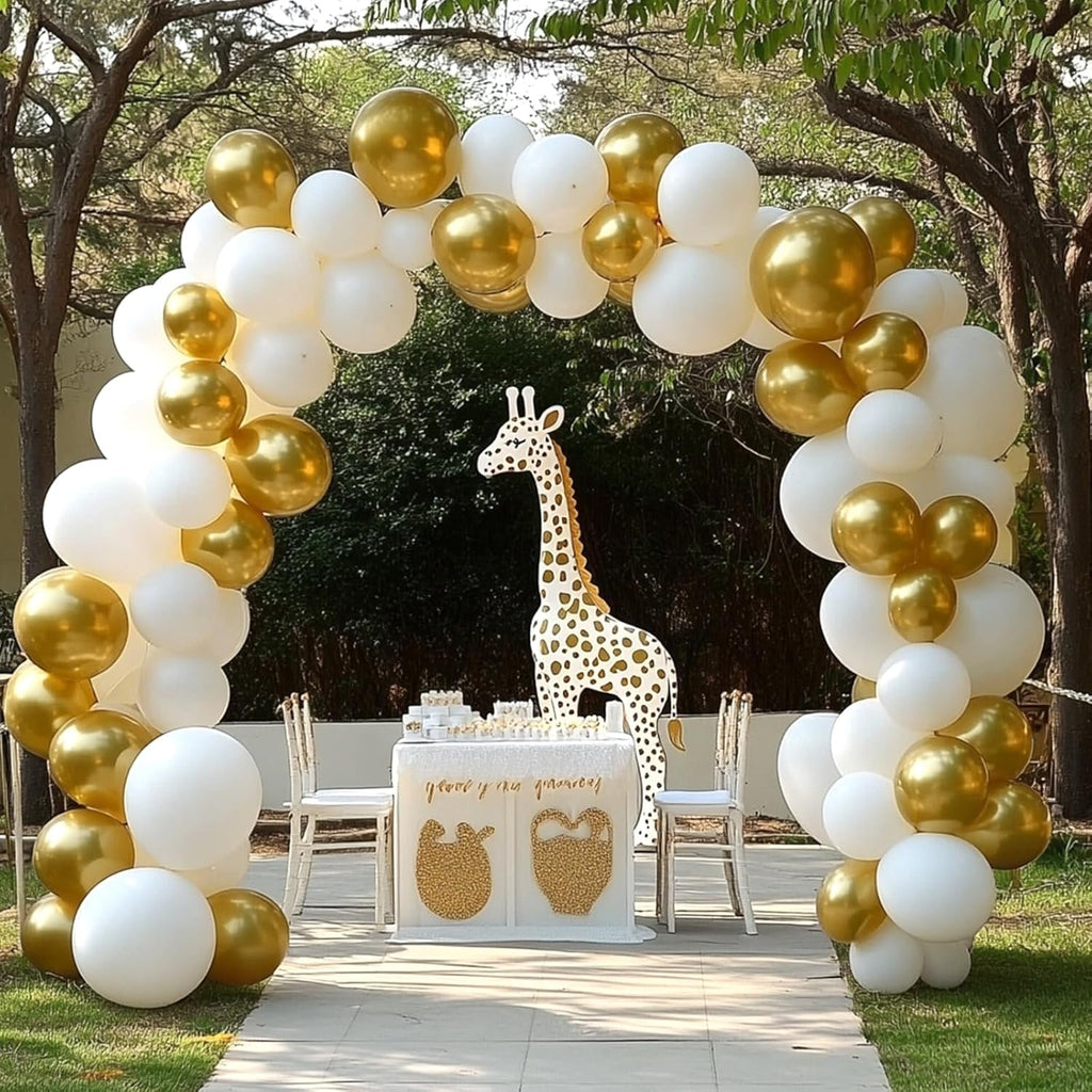 RUBFAC Gold Balloons - 120pcs 5-Inch Chrome Metallic Latex Balloons for Graduation, Birthday & Wedding Decor