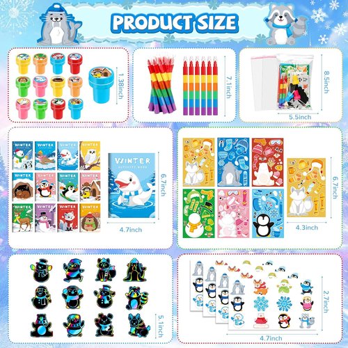 BenLouis Holiday Themed Coloring Book Set - Winter Party Favors for Kids | 12-Pack Goodie Bag Stuffers