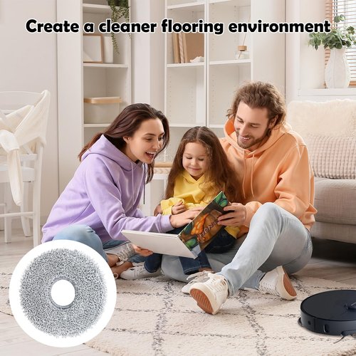 8 Pack Mop Pads for Dreame L40/X40/X50/L50/X30/L20/L40s Ultra/L10s Pro Ultra/L10s Ultra Gen2/X60 Max Ultra, for Mova V50/E40/P10/P50 Pro Ultra, Robot Vacuum Reusable Microfiber Mop Cloth Accessories