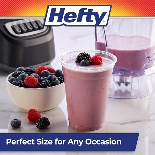 Hefty Clear Plastic Party Cups - 18 Ounce Size, 140 Count for Effortless Entertaining