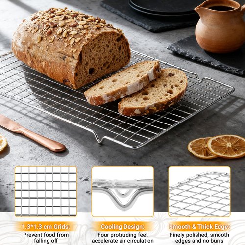 Funnydin Baking Pan Set of 3 - Carbon Steel Baking Sheets with Cooling Racks, 13/15/17 Inch, Nonstick Cookie Sheets for Baking, Rust & Warp Resistant & Stackable, Nontoxic & Heavy Duty & Easy Clean