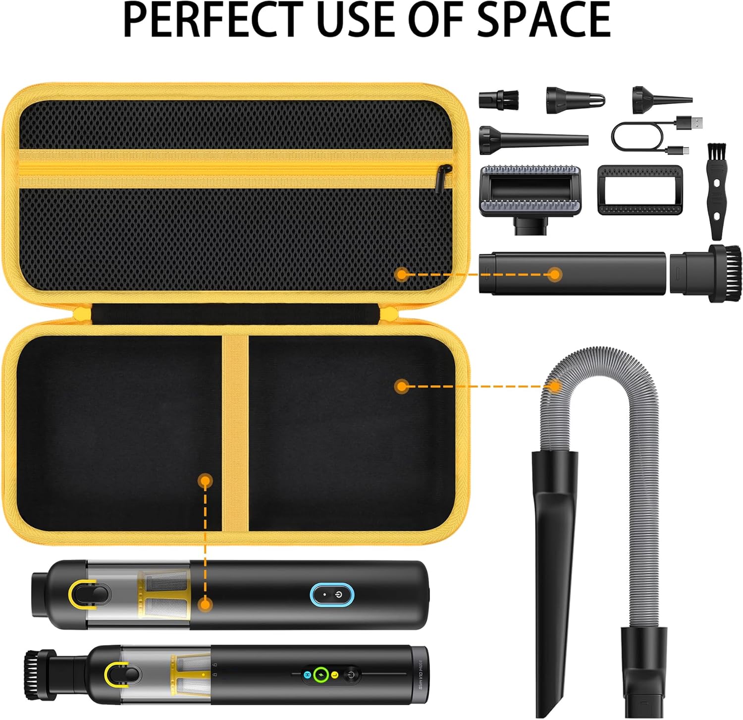 Aenllosi Hard Case for Fanttik V8/V10 Car Vacuum - Durable Organizer for Apex & Slim Models