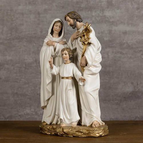 Buildclassic Holy Family Statue - 12" Handpainted Youth Jesus with Mary & Joseph | Inspirational Nativity Décor