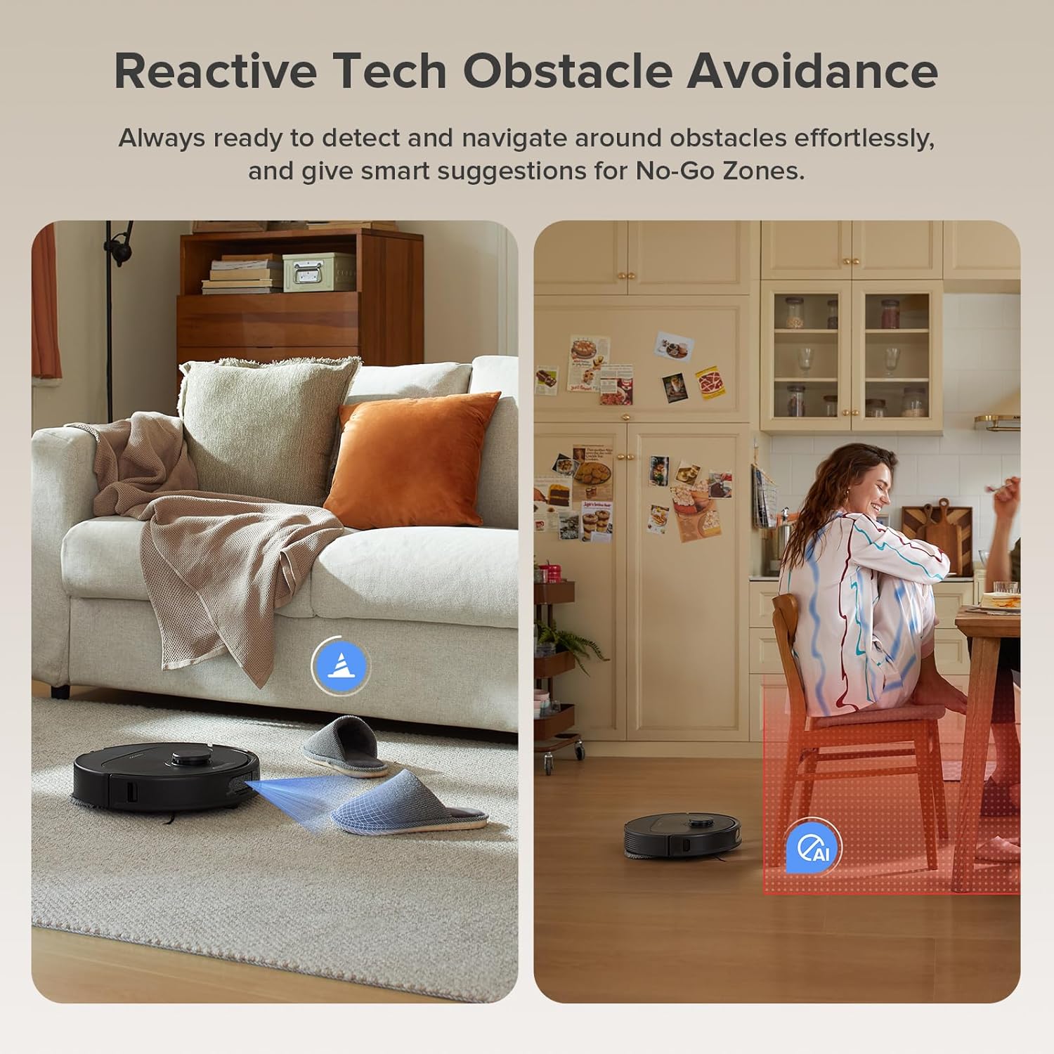 Roborock Qrevo Series Robot Vacuum & Mop - 8000Pa Suction, Smart Obstacle Avoidance, Auto Mop Washing, Black